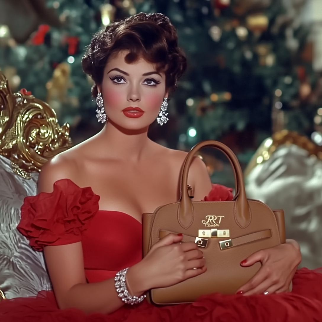 The Charlotte Handbag - Retro Timeless Genuine Leather, with Shoulder Strap