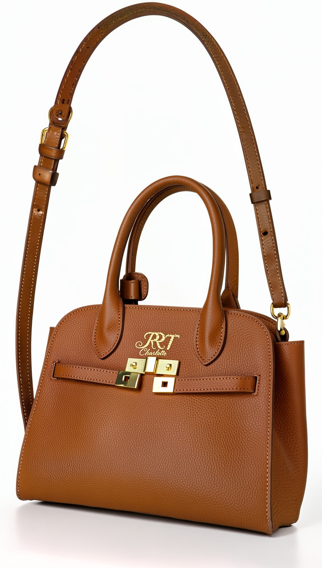 The Charlotte Handbag - Retro Timeless Genuine Leather, with Shoulder Strap